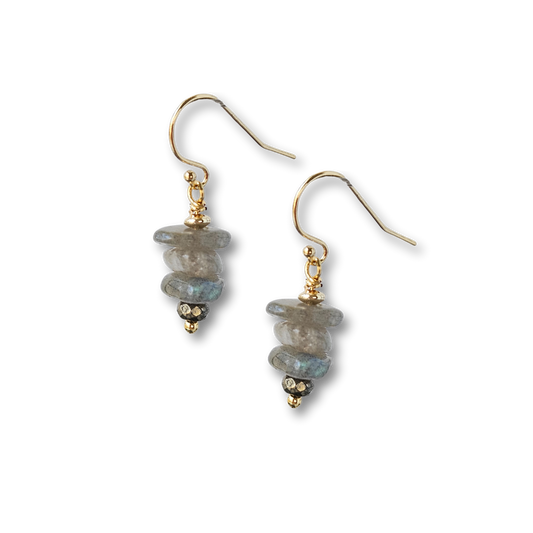 Labradorite stacked earrings