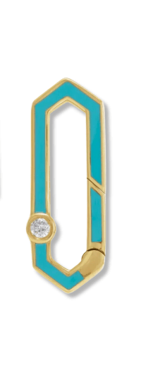 Turquoise enamel push clasp