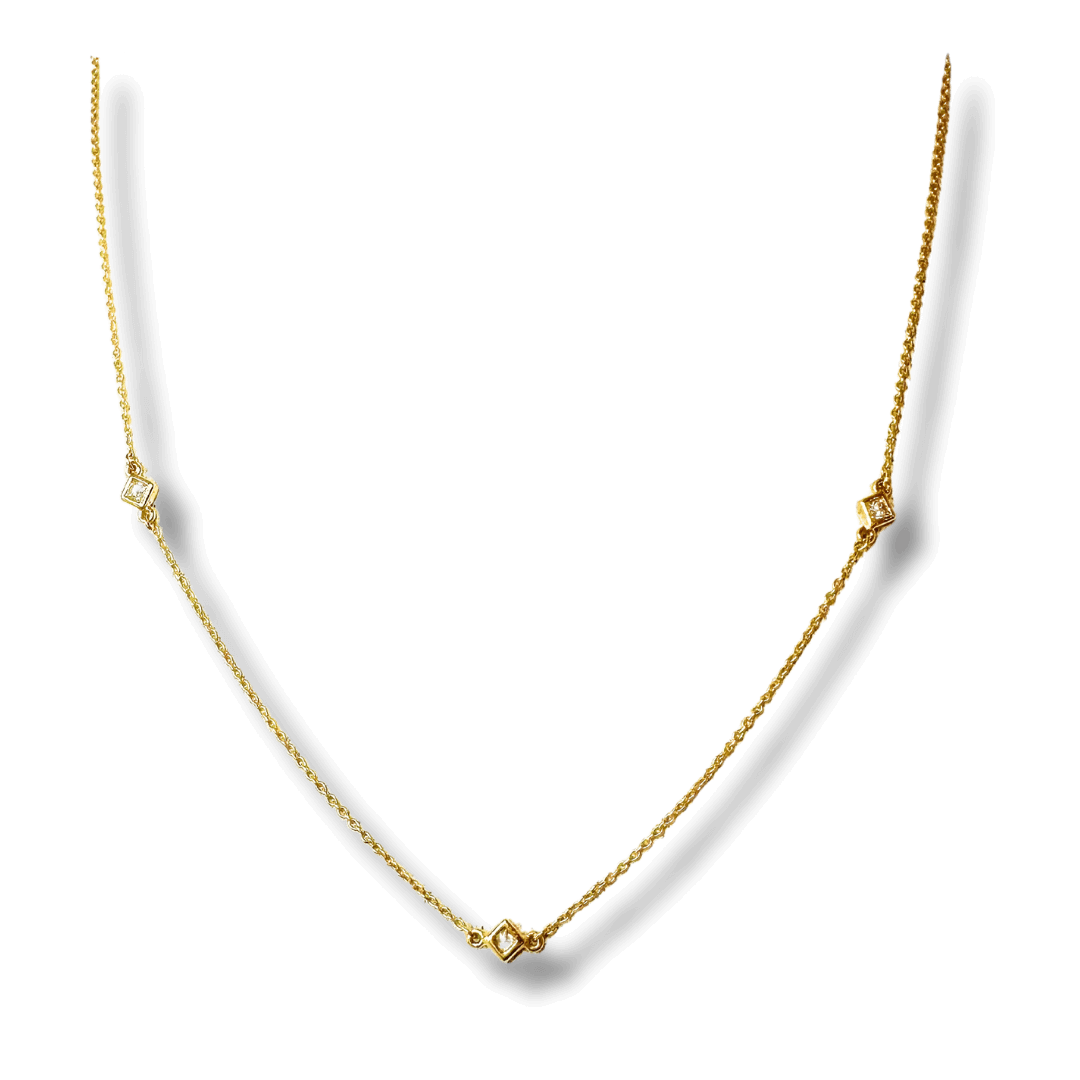 Classic Everyday 3 Station Diamond Layering Necklace