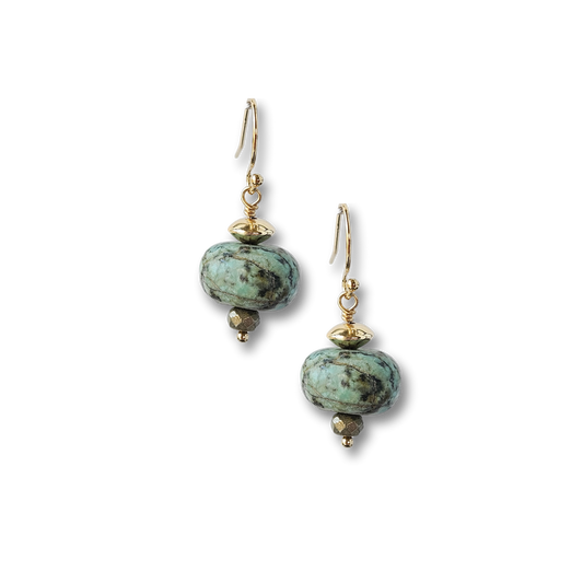 African turquoise earrings