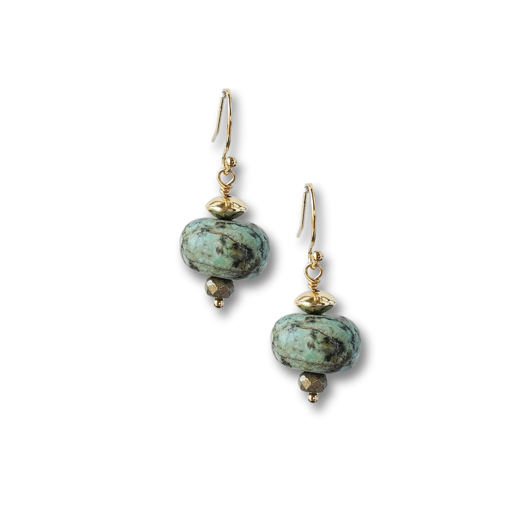 African Turquoise Earrings